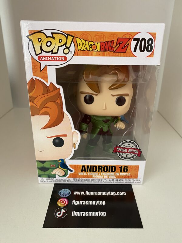 Funko POP Android 16 708 dragon ball Z estilo metalizado - Imagen 2