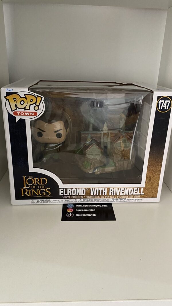 Funko Figura POP Town El Señor de los Anillos Lord Elrond with Rivendell 1747 - Imagen 2