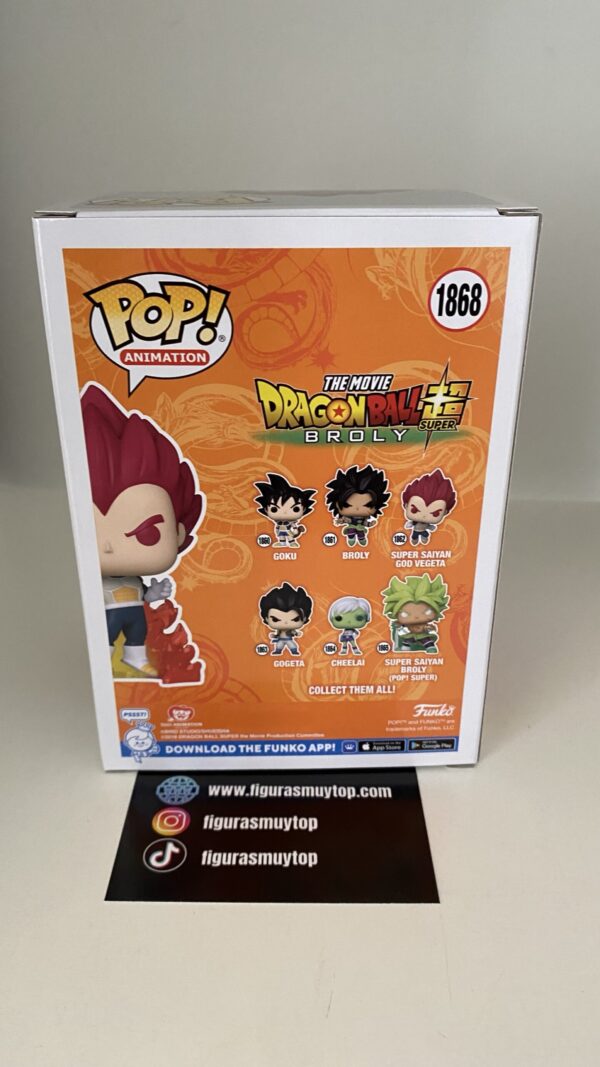Funko EXCLUSIVO Dragon Ball Super: Broly - Super Saiyan God Vegeta (With Flames) 1868 - Imagen 4