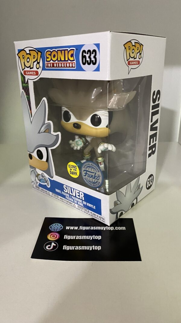 Funko POP! Exclusivo Silver 633 Sonic Glows in the dark - Imagen 2